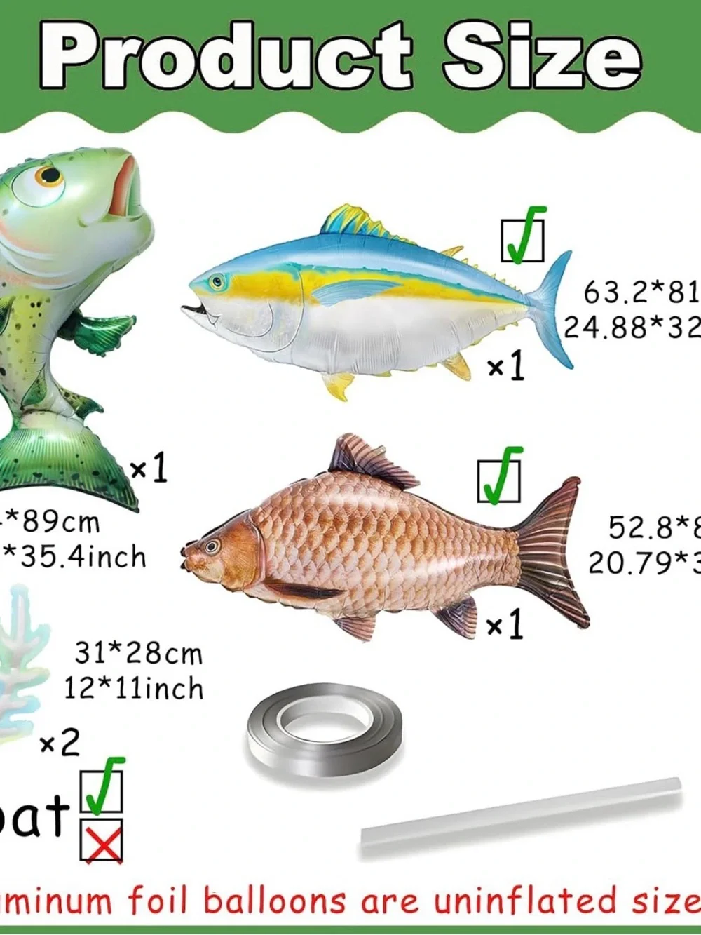 Under the Sea Fish & Seaweed Balloon Decoration Set 🌊🐟